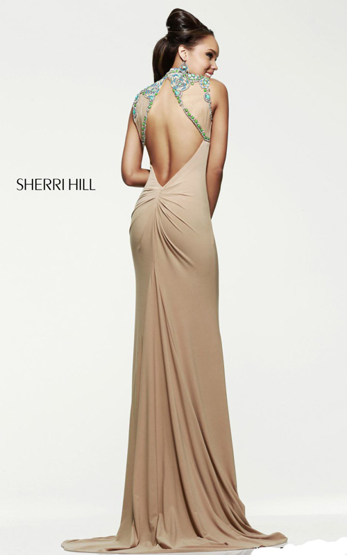 beads sherri hill 21370 long backless prom dress nude-1