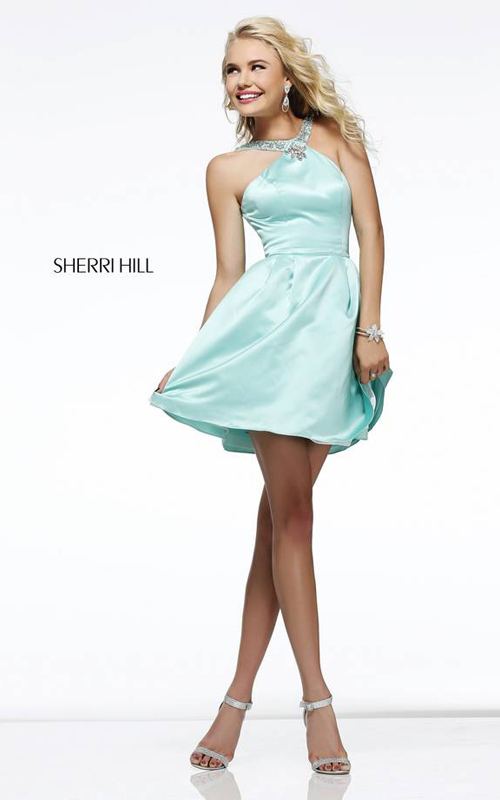 Chic Sherri Hill 21245 Seafoam Homecoming Dress 2015